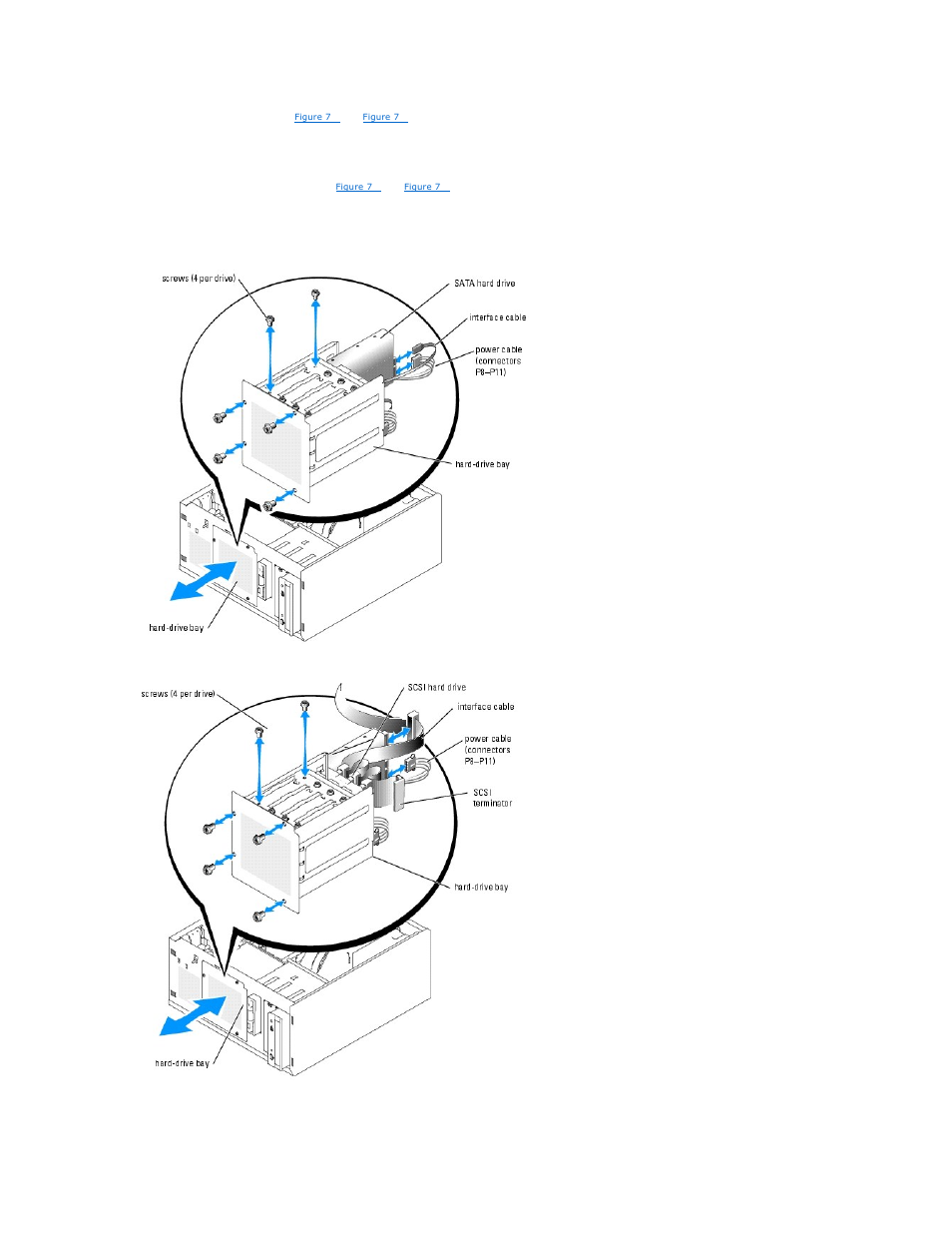 Drive bay (see, Figure 7, These drives connect either to the | Dell PowerEdge 850 User Manual | Page 64 / 148