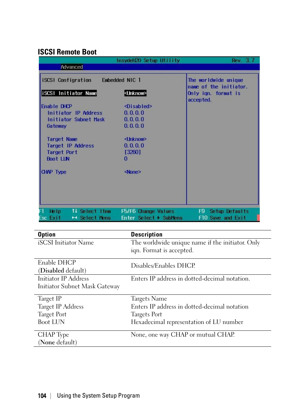 Iscsi remote boot | Dell PowerEdge C6220 II User Manual | Page 104 / 349
