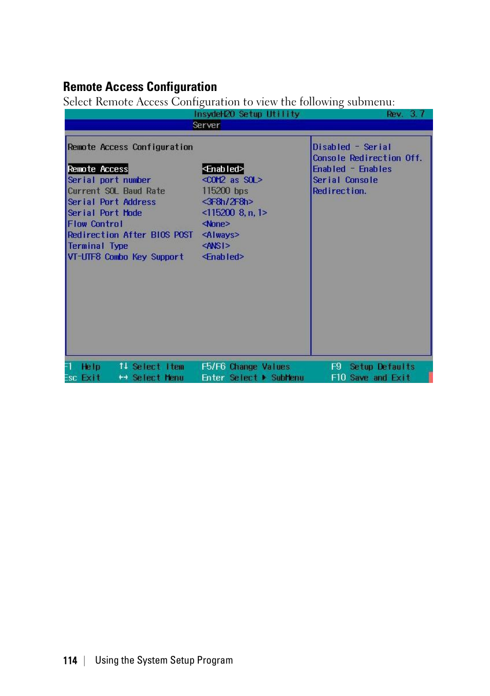 Remote access configuration, Ee “remote access configuration, Ge 114 | Dell PowerEdge C6220 II User Manual | Page 114 / 349