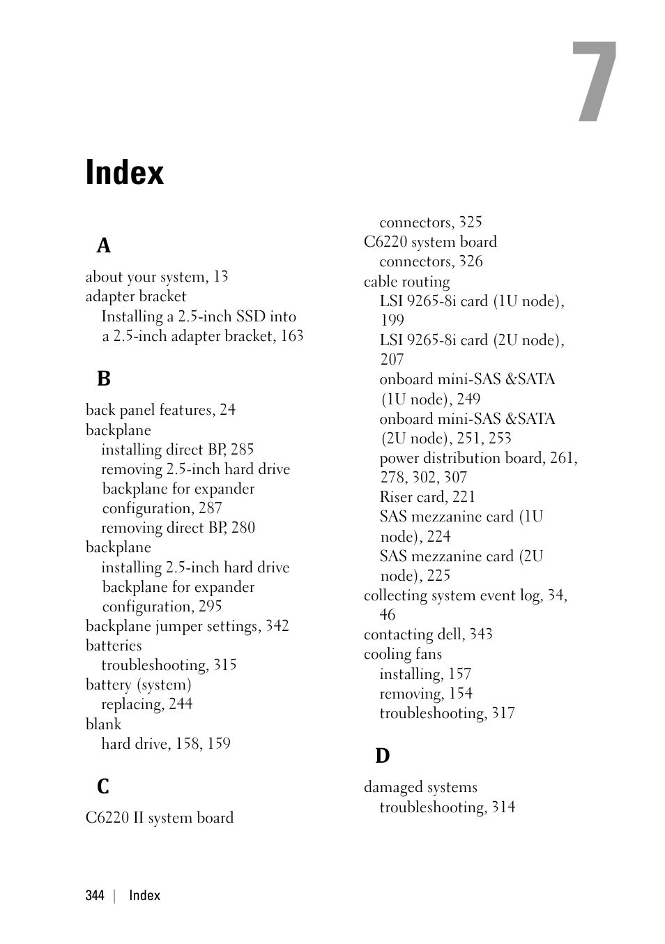 Index | Dell PowerEdge C6220 II User Manual | Page 344 / 349