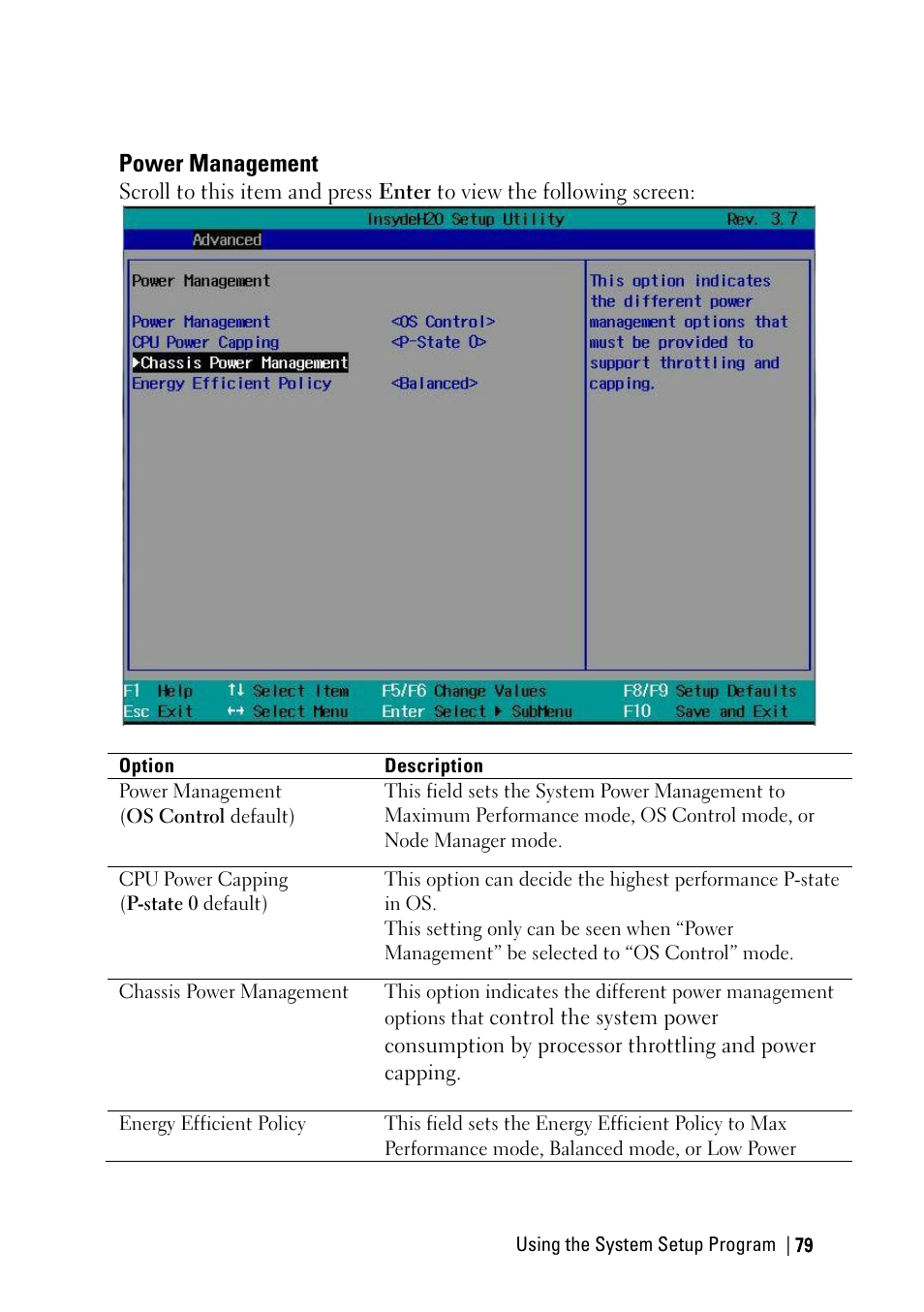 Power management | Dell PowerEdge C6220 II User Manual | Page 79 / 349