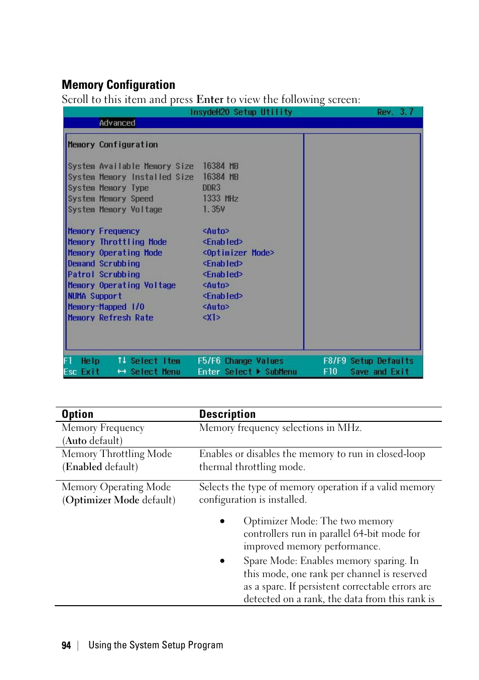 Memory configuration | Dell PowerEdge C6220 II User Manual | Page 94 / 349