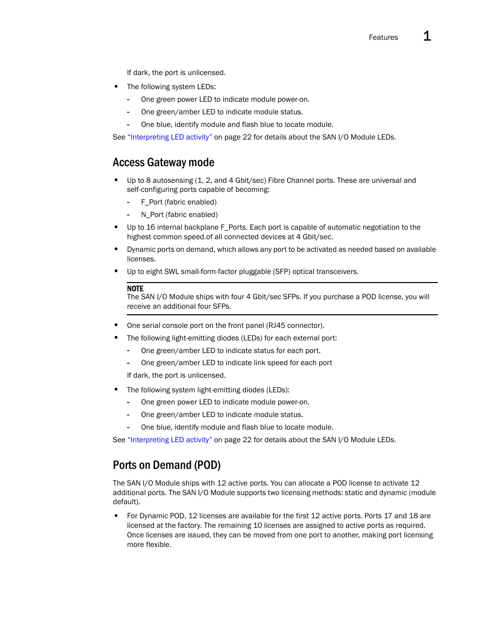 Access gateway mode, Ports on demand (pod), Access gateway mode ports on demand (pod) | Dell PowerEdge M805 User Manual | Page 13 / 48