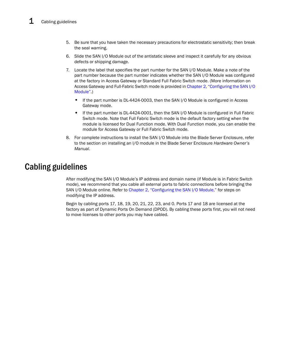 Cabling guidelines | Dell PowerEdge M805 User Manual | Page 18 / 48