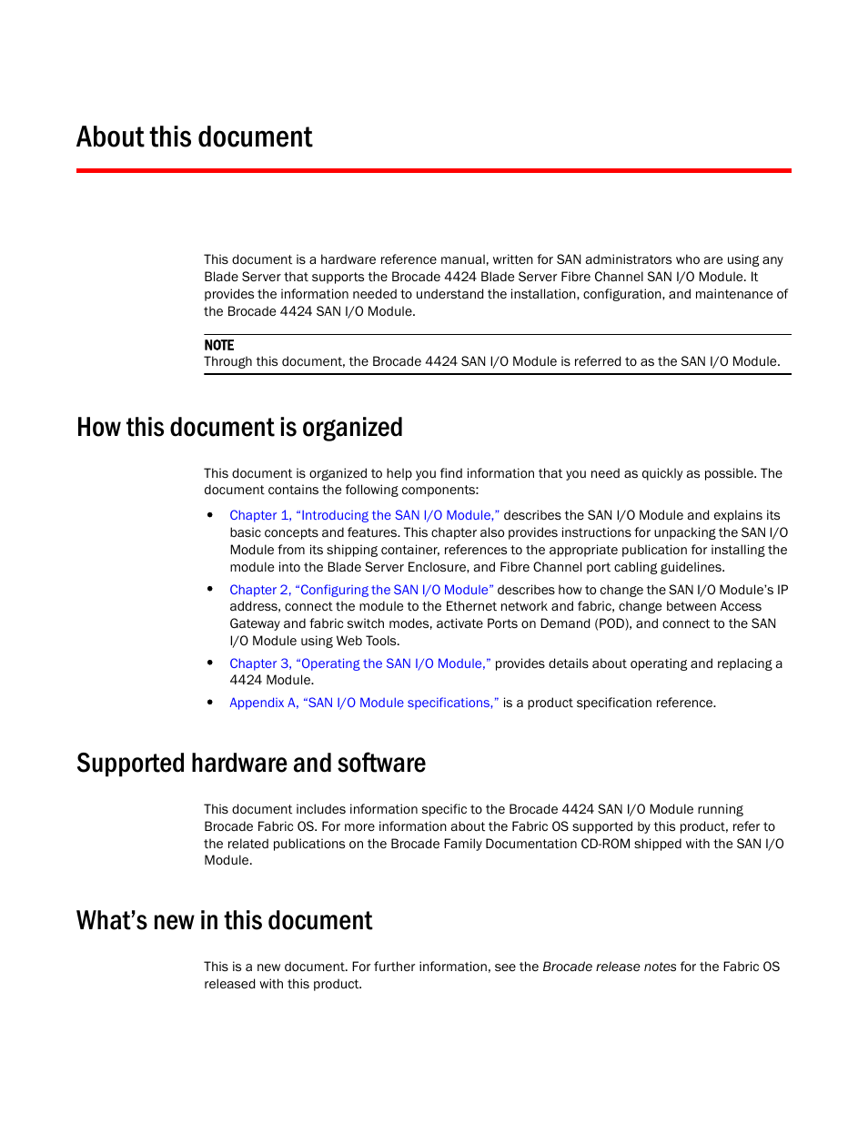 About this document, How this document is organized, Supported hardware and software | What’s new in this document | Dell PowerEdge M805 User Manual | Page 5 / 48