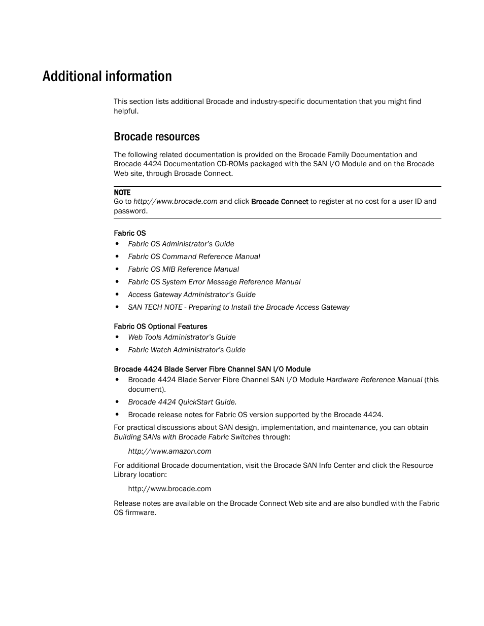 Additional information, Brocade resources | Dell PowerEdge M805 User Manual | Page 7 / 48