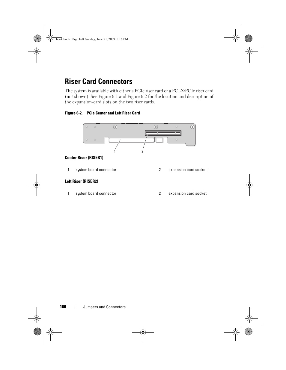 Riser card connectors | Dell POWEREDGE 300 User Manual | Page 160 / 186