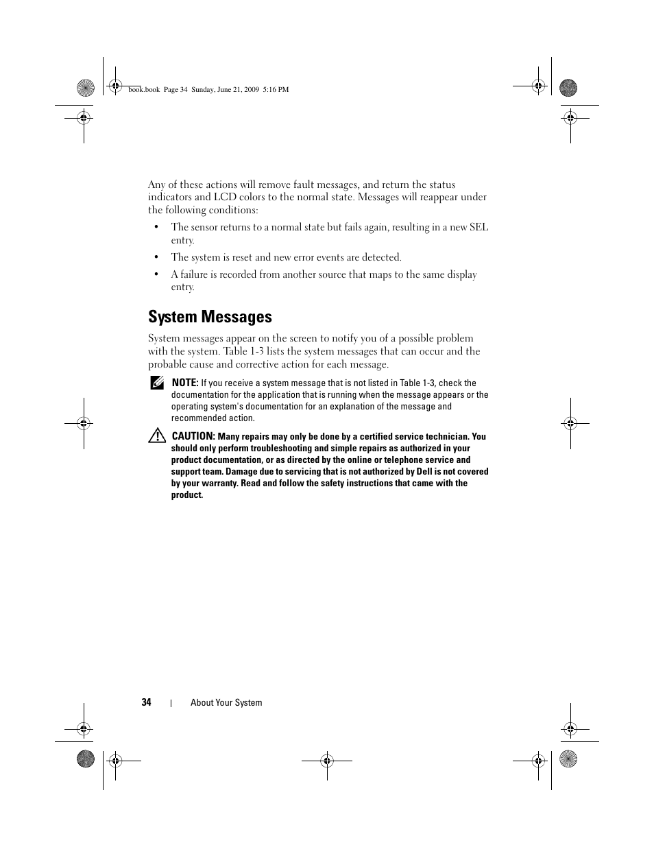 System messages | Dell POWEREDGE 300 User Manual | Page 34 / 186