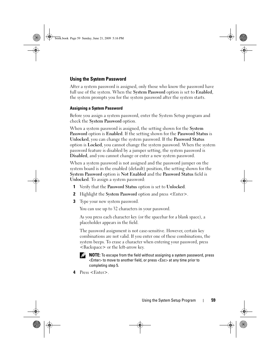 Using the system password | Dell POWEREDGE 300 User Manual | Page 59 / 186