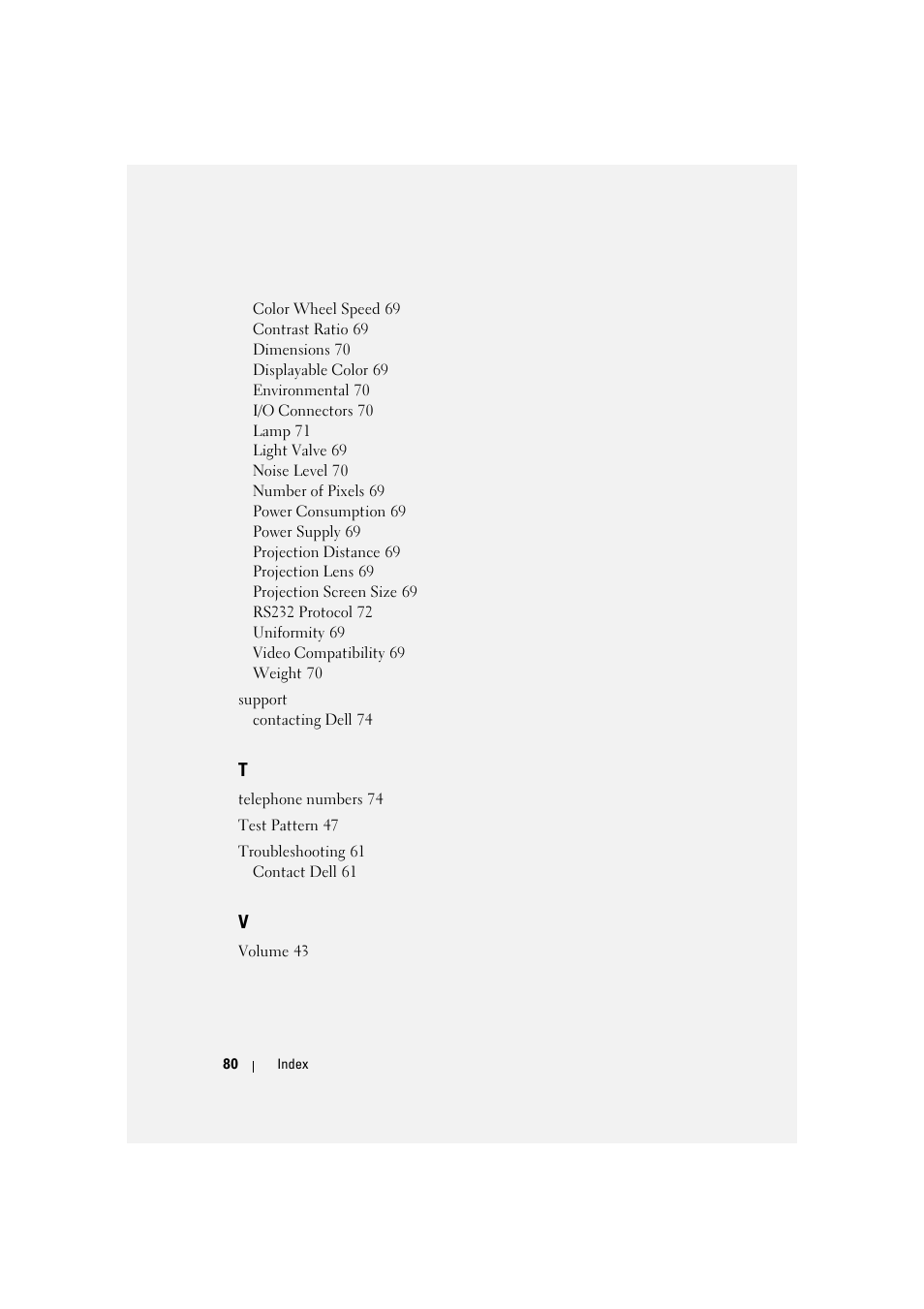 Dell 1610HD Projector User Manual | Page 80 / 80