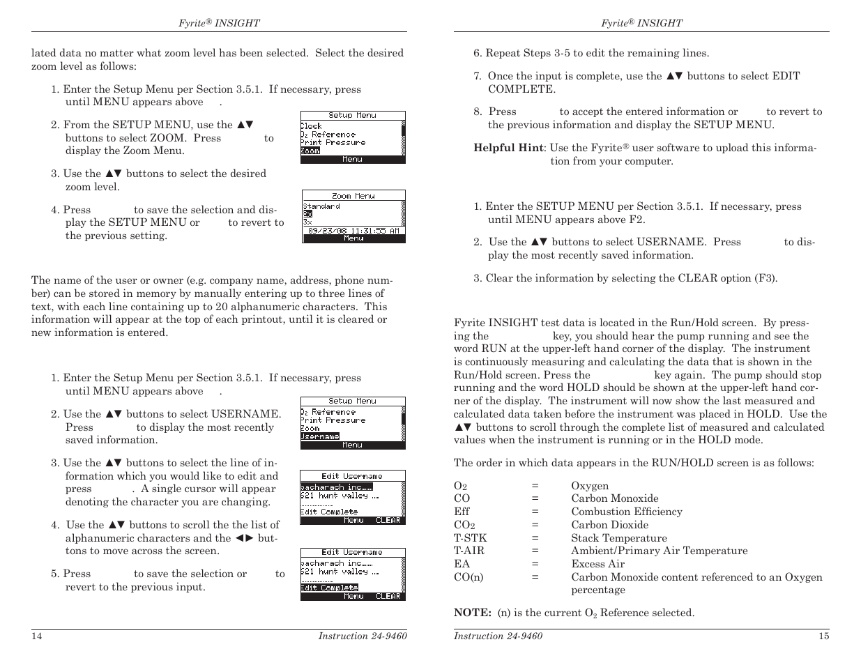 Bacharach Fyrite INSIGHT User Manual | Page 10 / 31