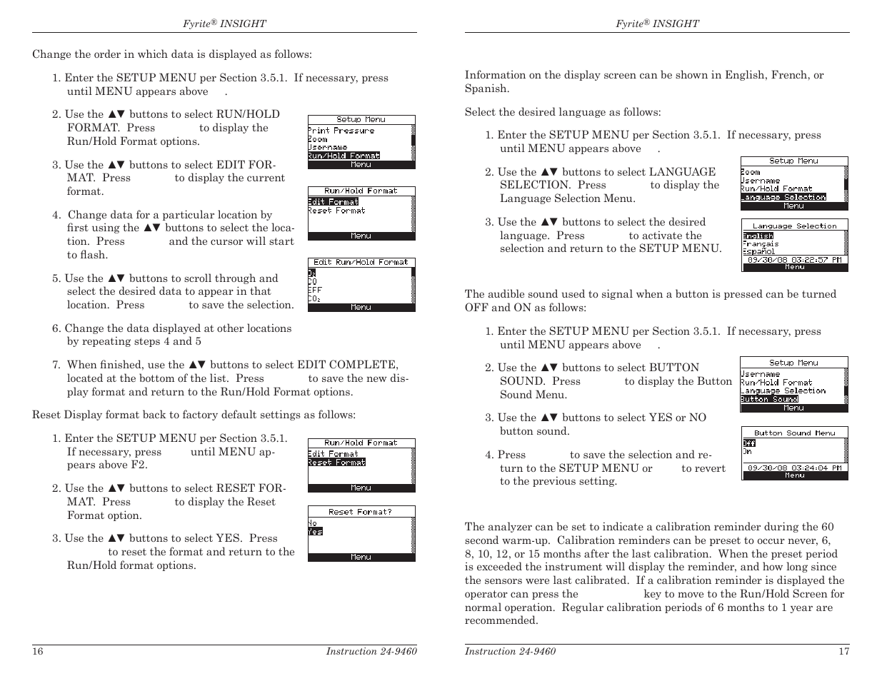 Bacharach Fyrite INSIGHT User Manual | Page 11 / 31