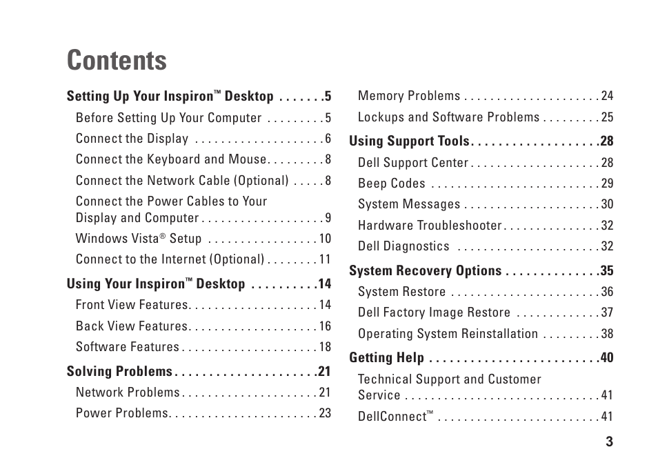 Dell Inspiron 535 (Early 2009) User Manual | Page 5 / 64