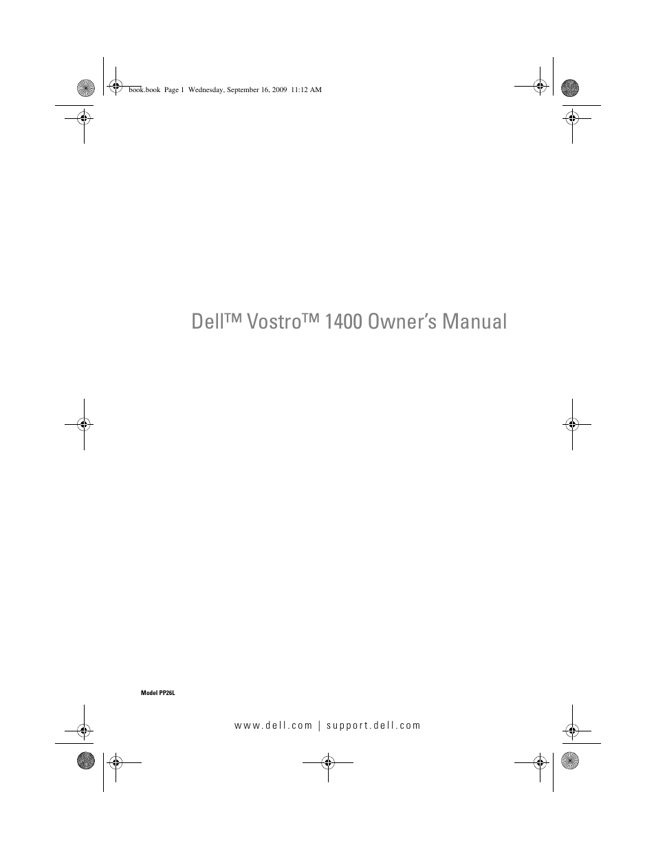 Dell Vostro 1400 (Mid 2007) User Manual | 248 pages