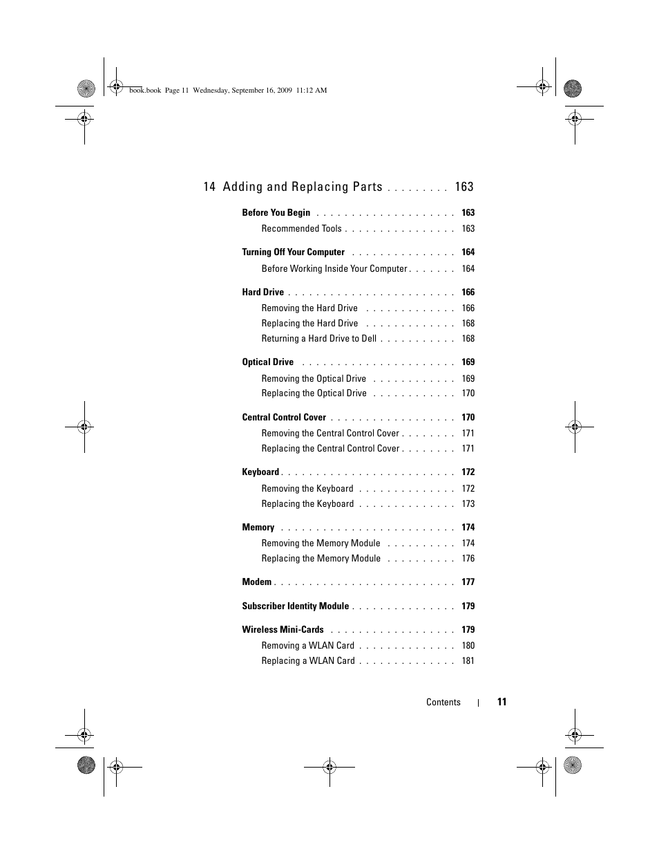 14 adding and replacing parts | Dell Vostro 1400 (Mid 2007) User Manual | Page 11 / 248