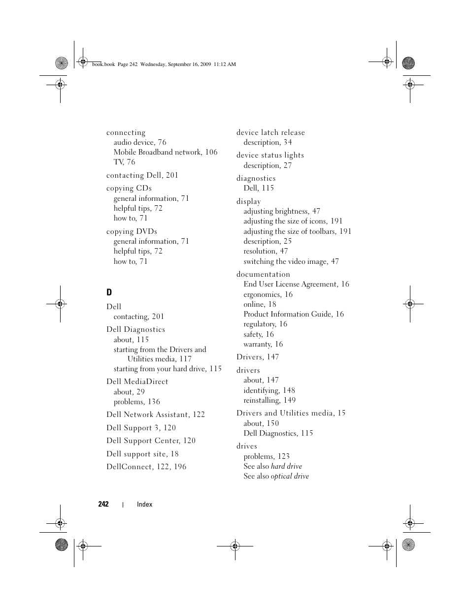 Dell Vostro 1400 (Mid 2007) User Manual | Page 242 / 248
