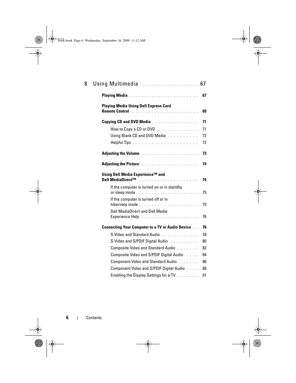 8using multimedia | Dell Vostro 1400 (Mid 2007) User Manual | Page 6 / 248