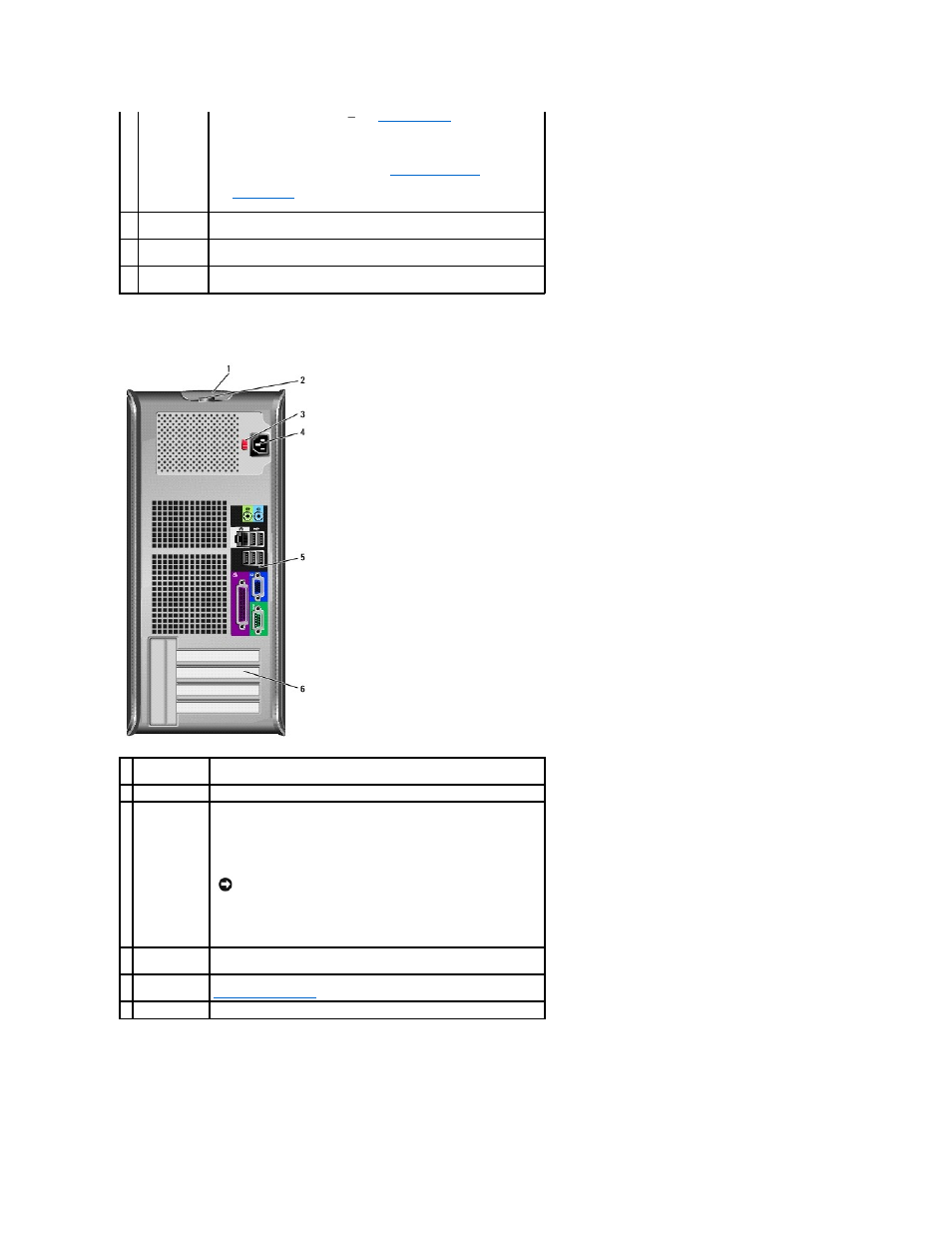 Back view, Back-panel connectors | Dell OptiPlex 740 User Manual | Page 205 / 217