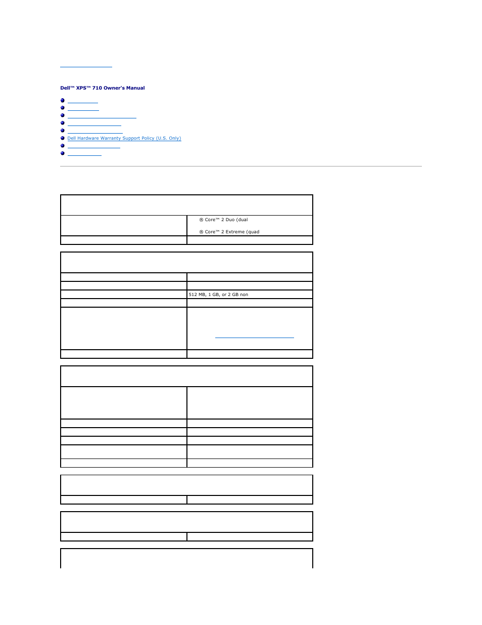 Appendix, Specifications | Dell XPS 710 User Manual | Page 2 / 105