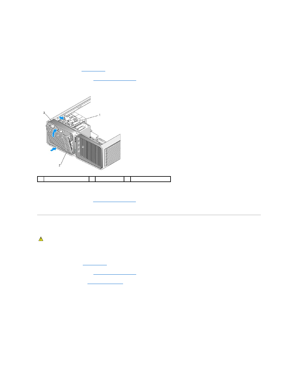 Floppy drive, Replacing the drive panel, Removing a floppy drive | Dell XPS 710 User Manual | Page 53 / 105