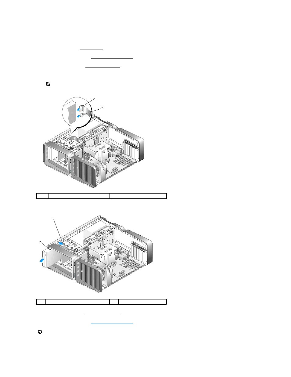 Removing a cd/dvd drive | Dell XPS 710 User Manual | Page 58 / 105