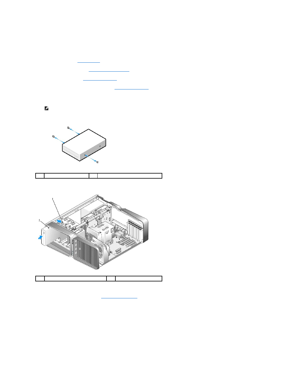 Installing a cd/dvd drive | Dell XPS 710 User Manual | Page 59 / 105