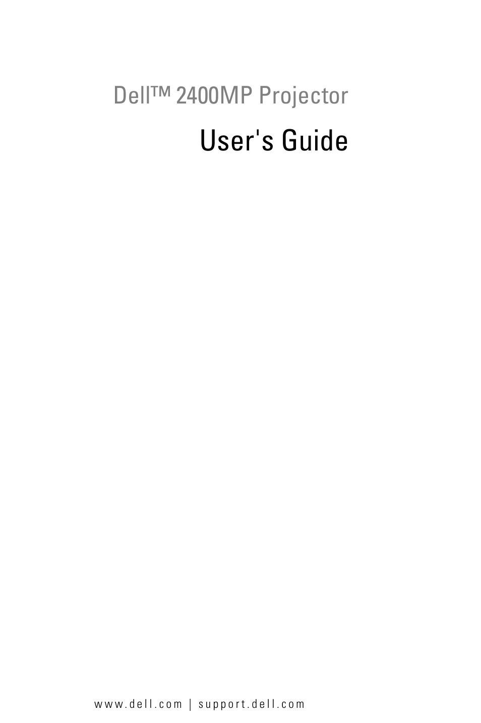 Dell 2400MP Projector User Manual | 49 pages