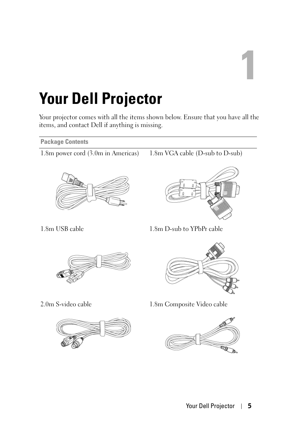Your dell projector | Dell 2400MP Projector User Manual | Page 5 / 49