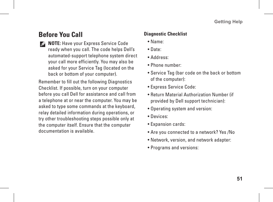 Before you call | Dell Studio 1537 (Late 2008) User Manual | Page 53 / 84