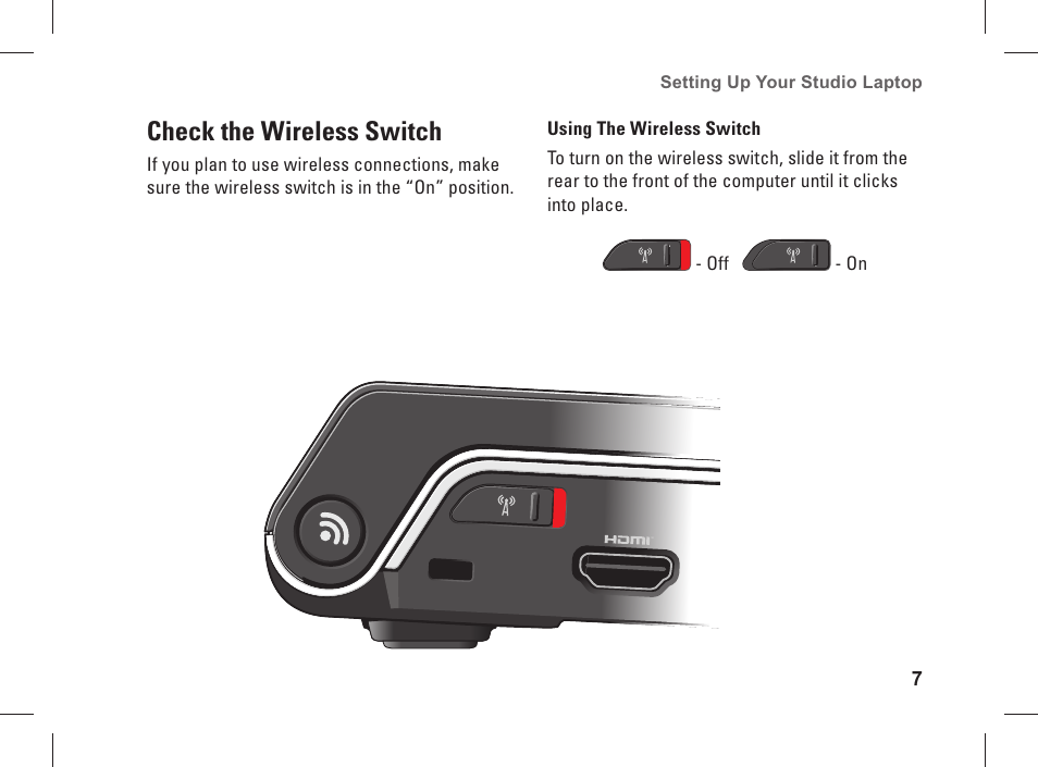 Check the wireless switch | Dell Studio 1537 (Late 2008) User Manual | Page 9 / 84