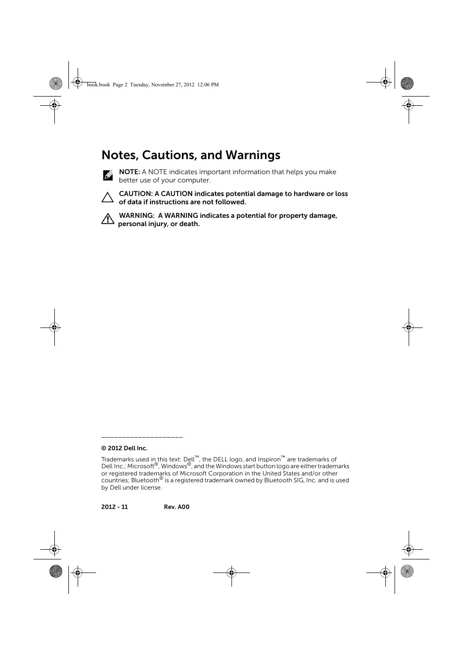 Dell Inspiron 14R (5421, Early 2013) User Manual | Page 2 / 71