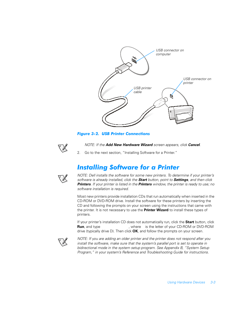 Installing software for a printer, Installing software for a printer -3 | Dell Inspiron 5000e User Manual | Page 15 / 20