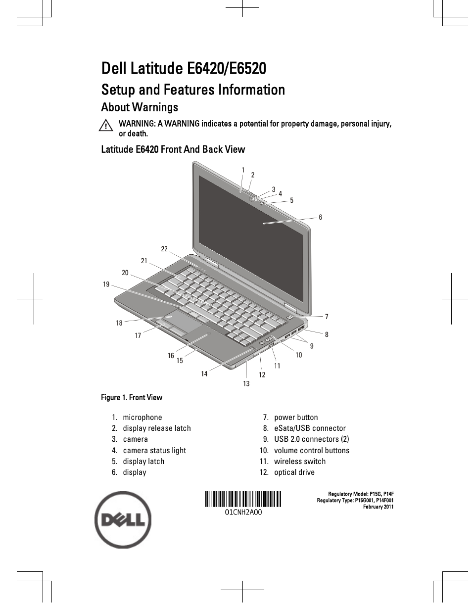 Dell Latitude E6420 (Early 2011) User Manual | 10 pages