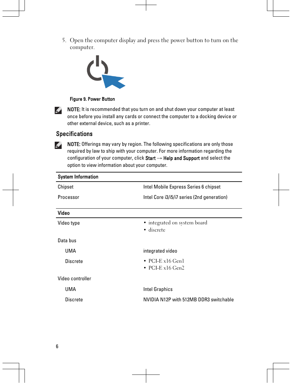 Specifications | Dell Latitude E6420 (Early 2011) User Manual | Page 6 / 10