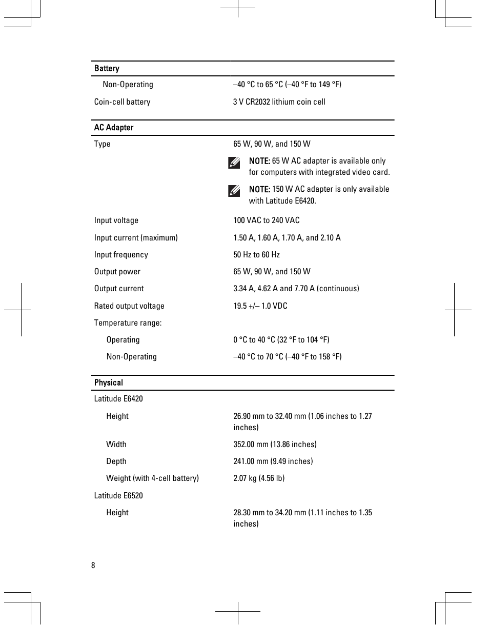 Dell Latitude E6420 (Early 2011) User Manual | Page 8 / 10