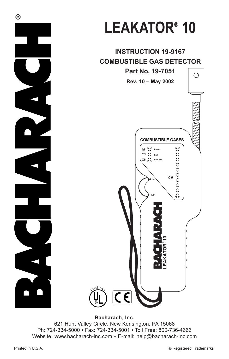 Bacharach Leakator 10 User Manual | 24 pages