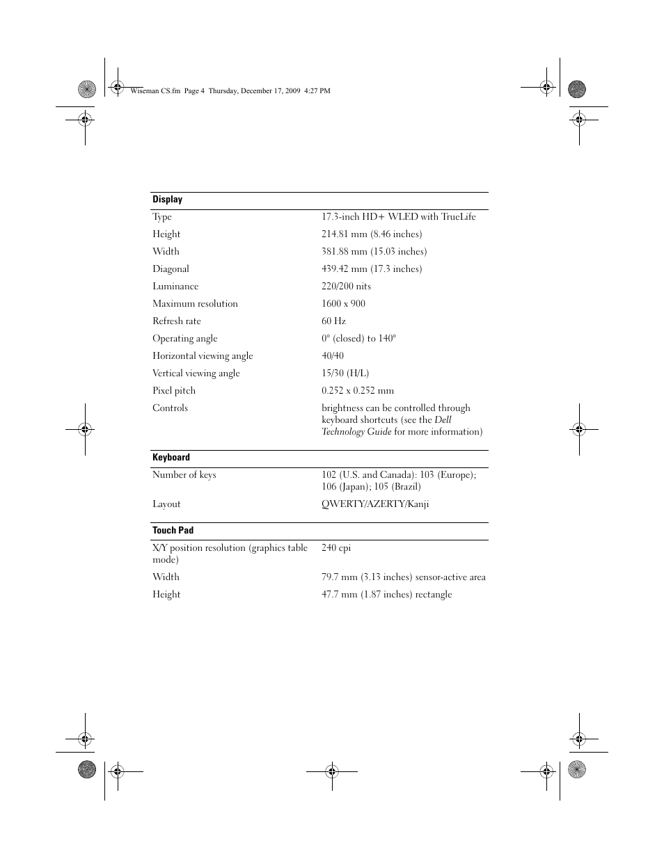 Dell Inspiron 1764 (Early 2010) User Manual | Page 4 / 8