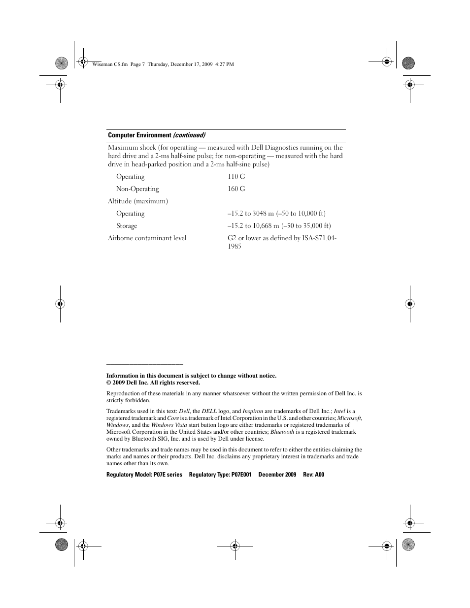 Dell Inspiron 1764 (Early 2010) User Manual | Page 7 / 8