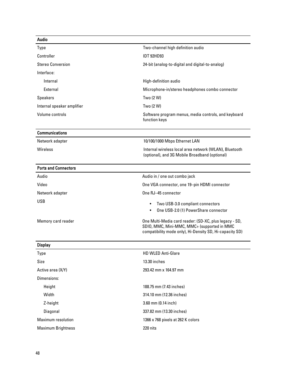 Dell Latitude 3330 (Early 2013) User Manual | Page 48 / 53