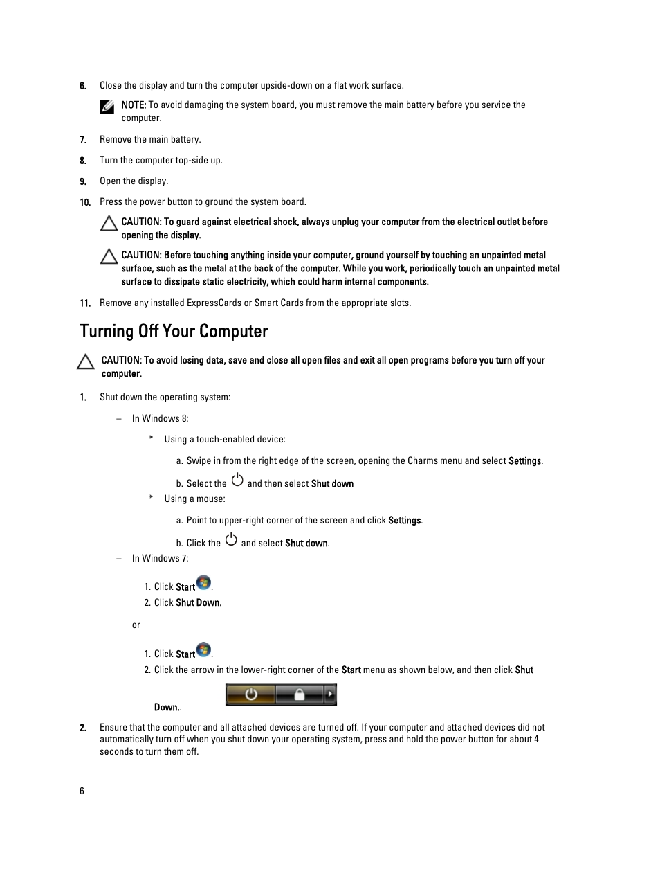 Turning off your computer | Dell Latitude 3330 (Early 2013) User Manual | Page 6 / 53
