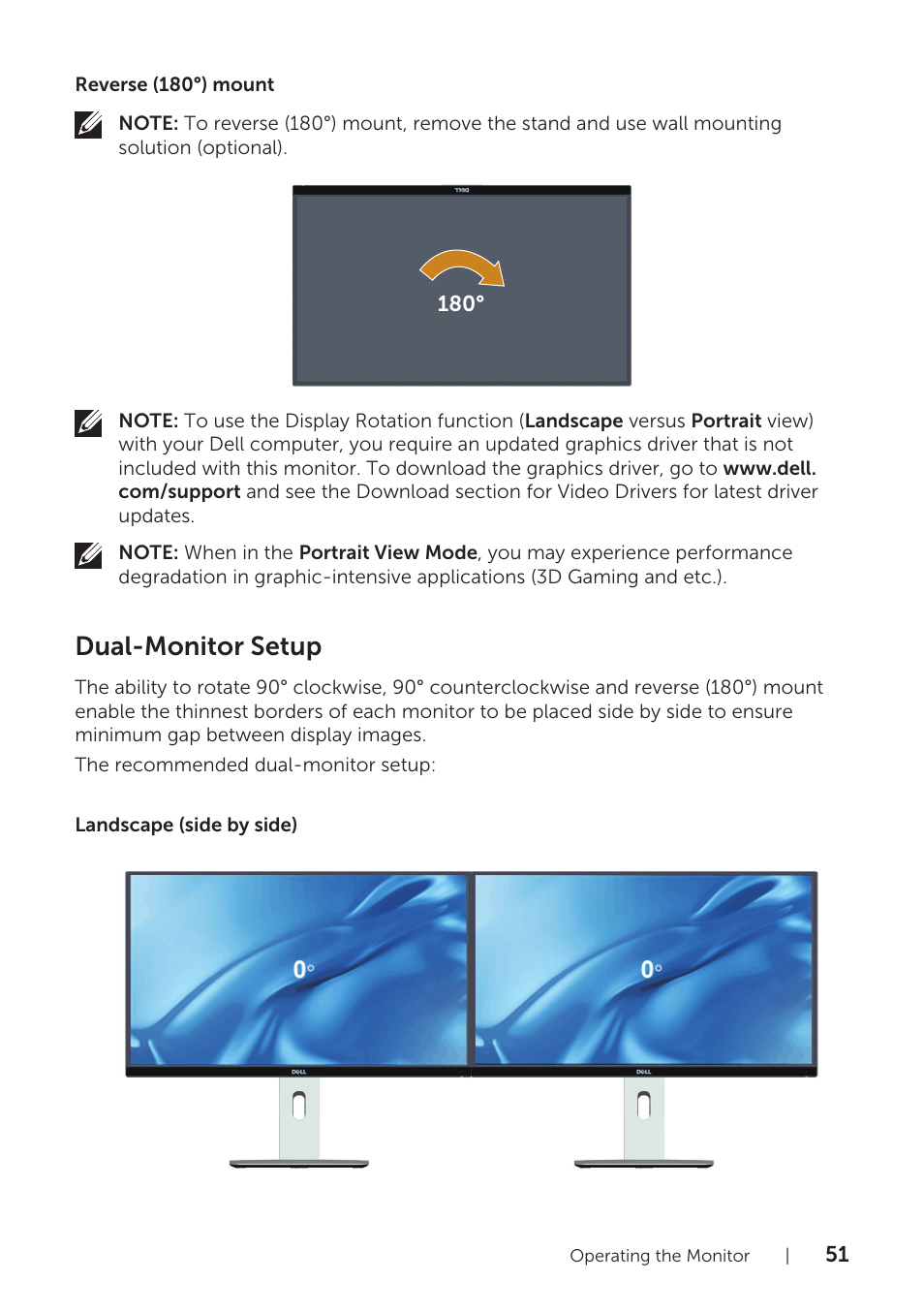 Dual-monitor setup | Dell UltraSharp 25 Monitor User Manual | Page 51 / 63