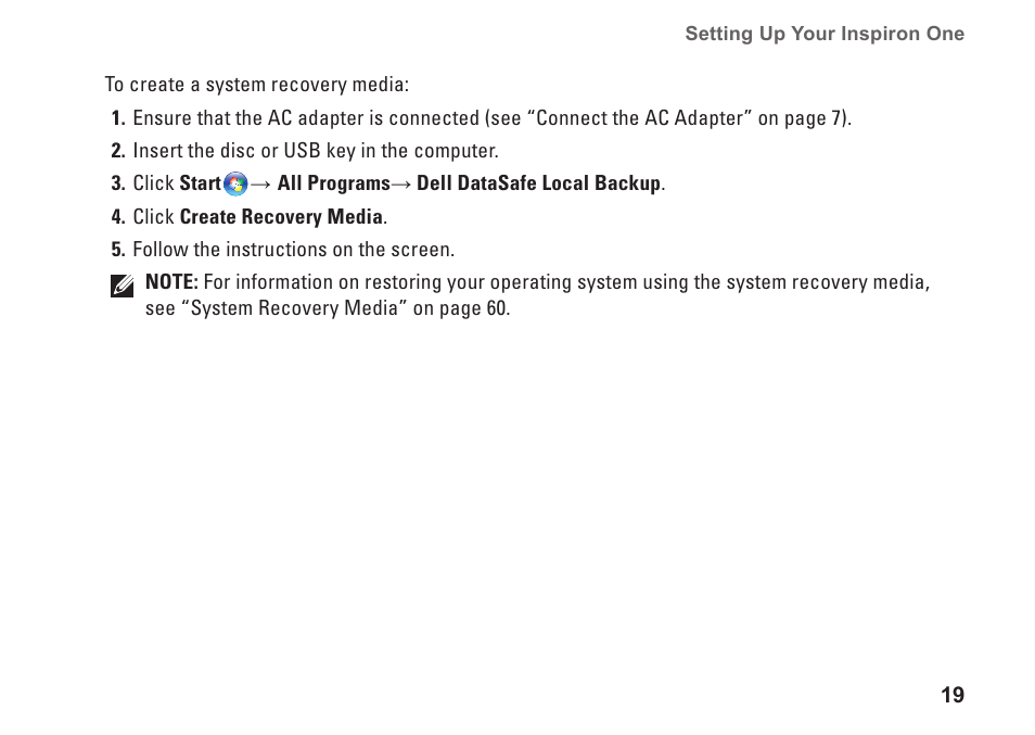 Dell Inspiron One 2205 (Mid 2010) User Manual | Page 21 / 86