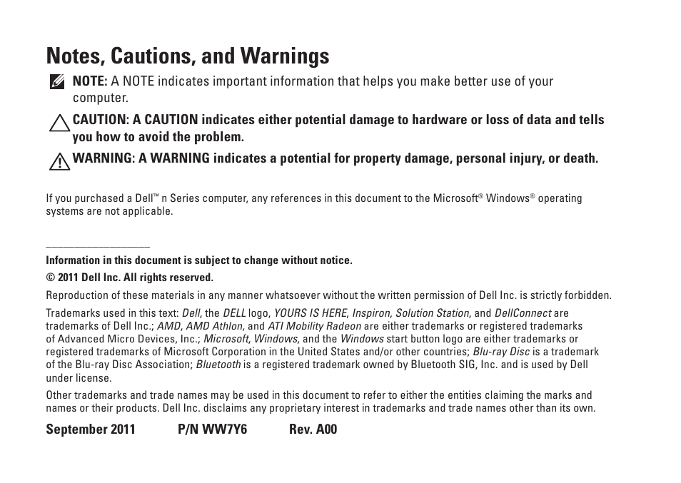 Dell Inspiron One 2205 (Mid 2010) User Manual | Page 4 / 86