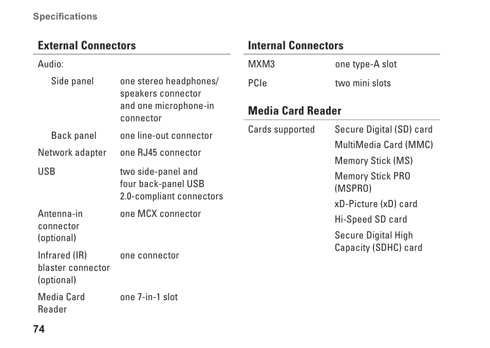 Dell Inspiron One 2205 (Mid 2010) User Manual | Page 76 / 86