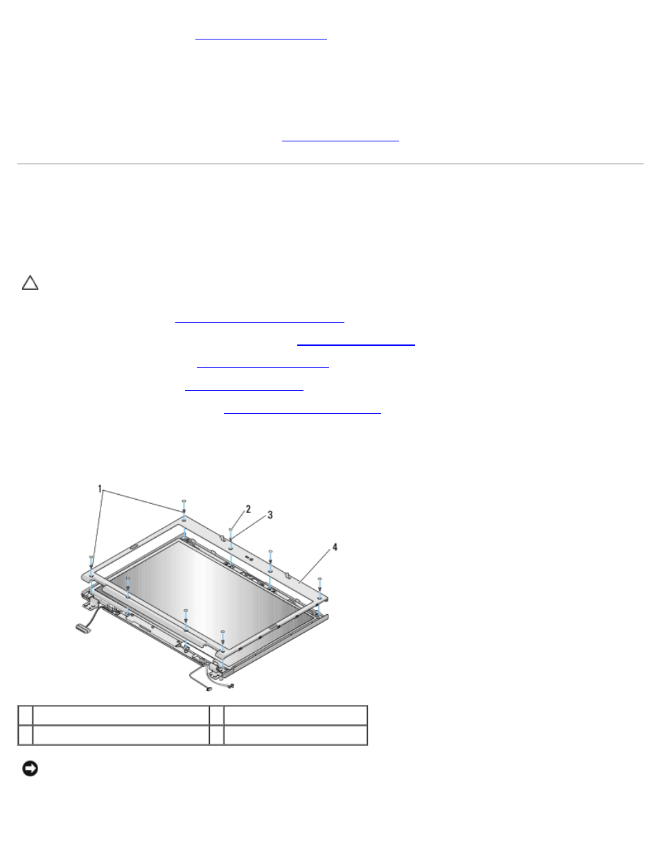 Display bezel, Removing the display bezel | Dell Vostro 1710 (Early 2008) User Manual | Page 41 / 69
