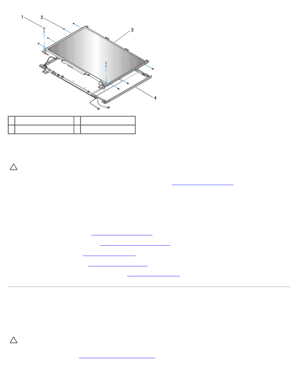 Display cable, Replacing the display panel, Removing the display cable | Dell Vostro 1710 (Early 2008) User Manual | Page 43 / 69