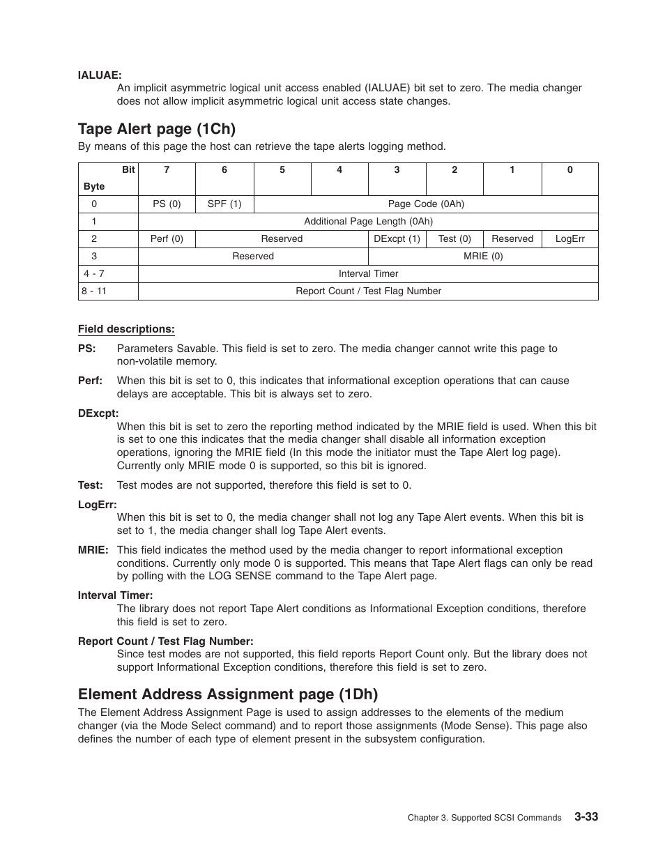 Tape, Alert, 1ch) | Element, Address, Assignment, 1dh), Page | Dell PowerVault TL2000 User Manual | Page 47 / 116
