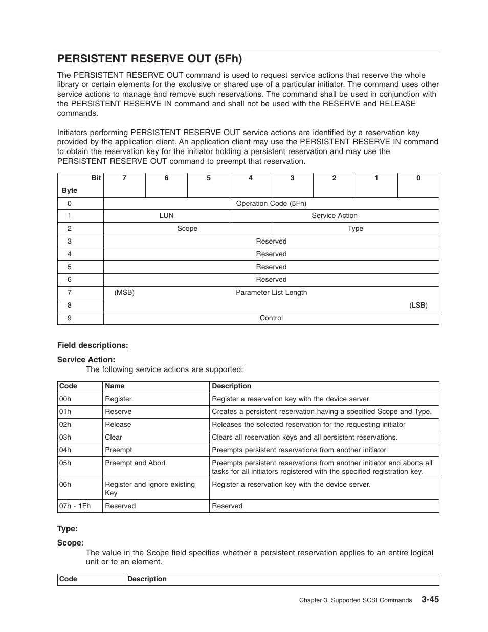 Persistent reserve out (5fh), Persistent, Reserve | 5fh) | Dell PowerVault TL2000 User Manual | Page 59 / 116