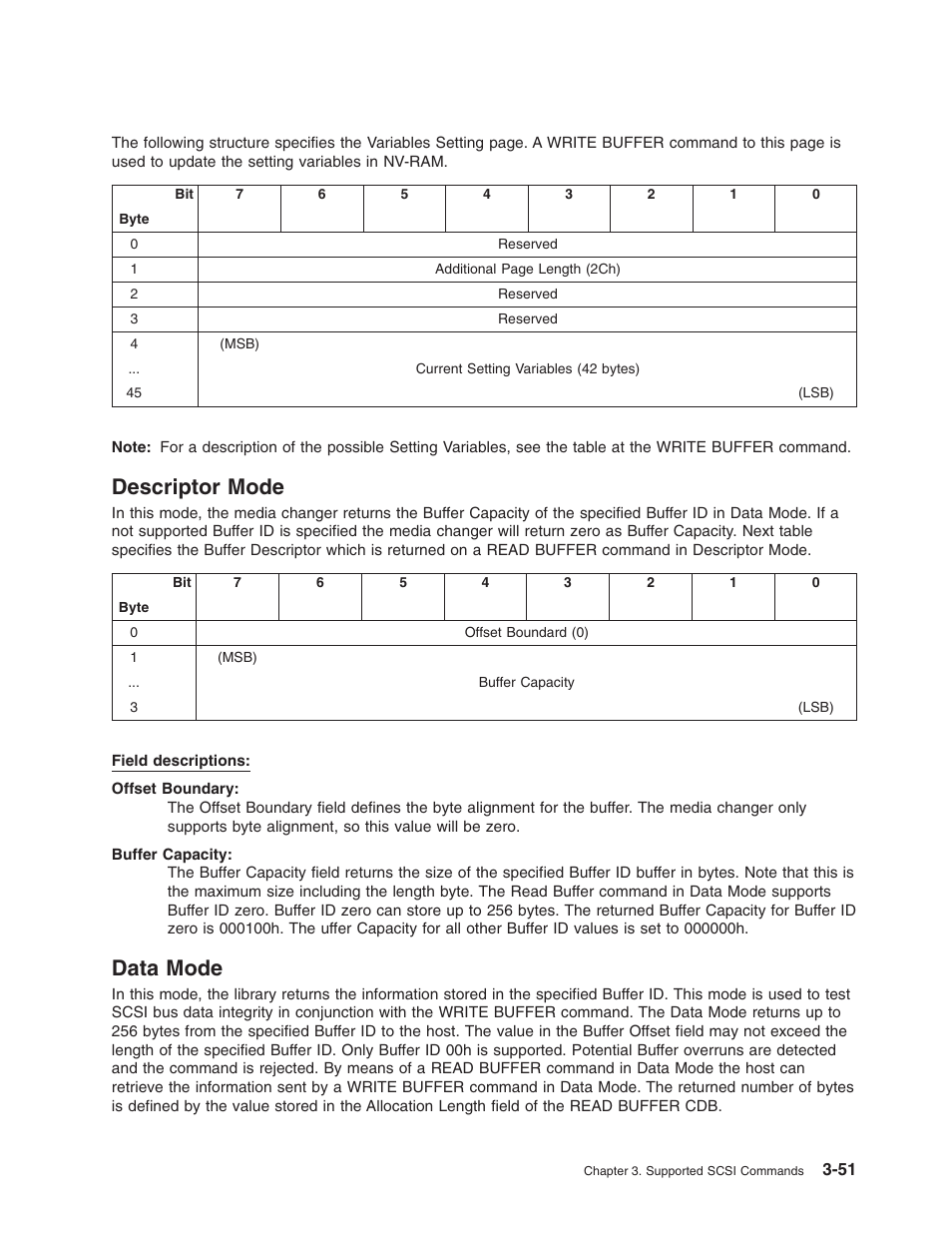 Descriptor mode, Data mode, Descriptor | Mode, Data | Dell PowerVault TL2000 User Manual | Page 65 / 116