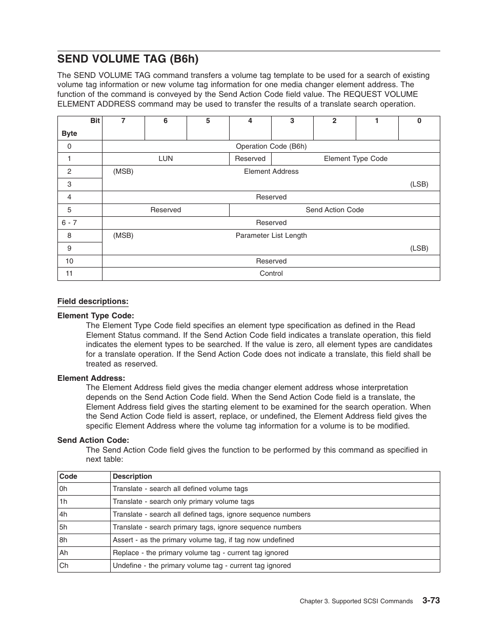 Send volume tag (b6h), Send, Volume | B6h) | Dell PowerVault TL2000 User Manual | Page 87 / 116